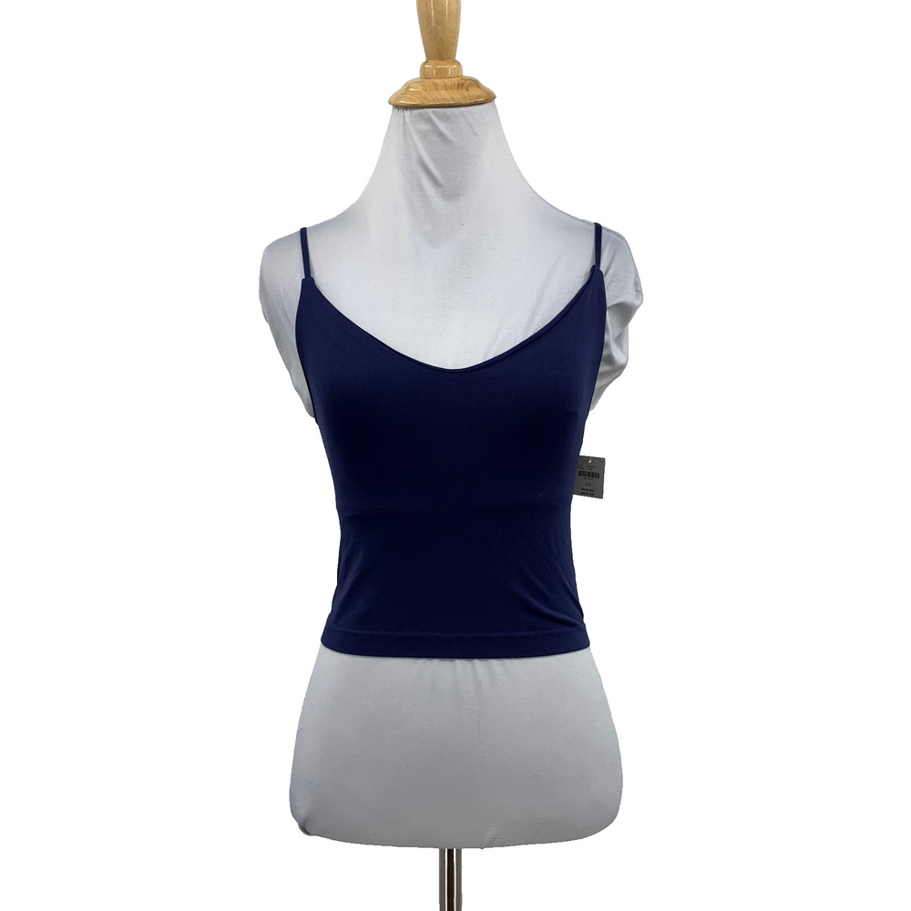 Lyrebird Tank Top Women S/M Prussian Shelf Bra V Neck Cropped Anthropologie Cami